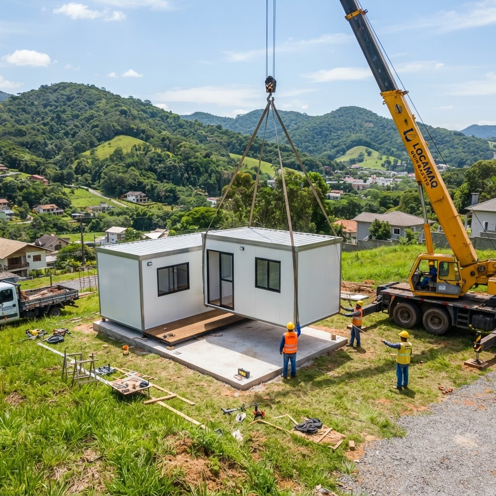 Casa Modular em Blumenau: Montagem Completa do Projeto