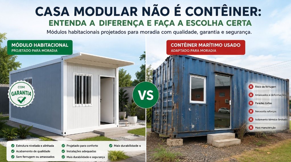 Casas modulares não são contêineres: entenda por que nossos módulos habitacionais são diferentes
