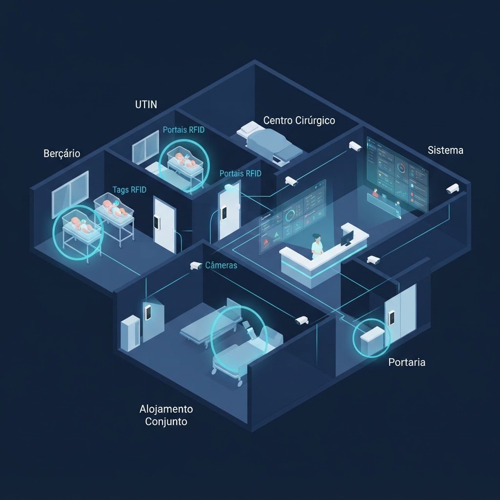 Ecossistema LifeGuard — mapa 3D do hospital