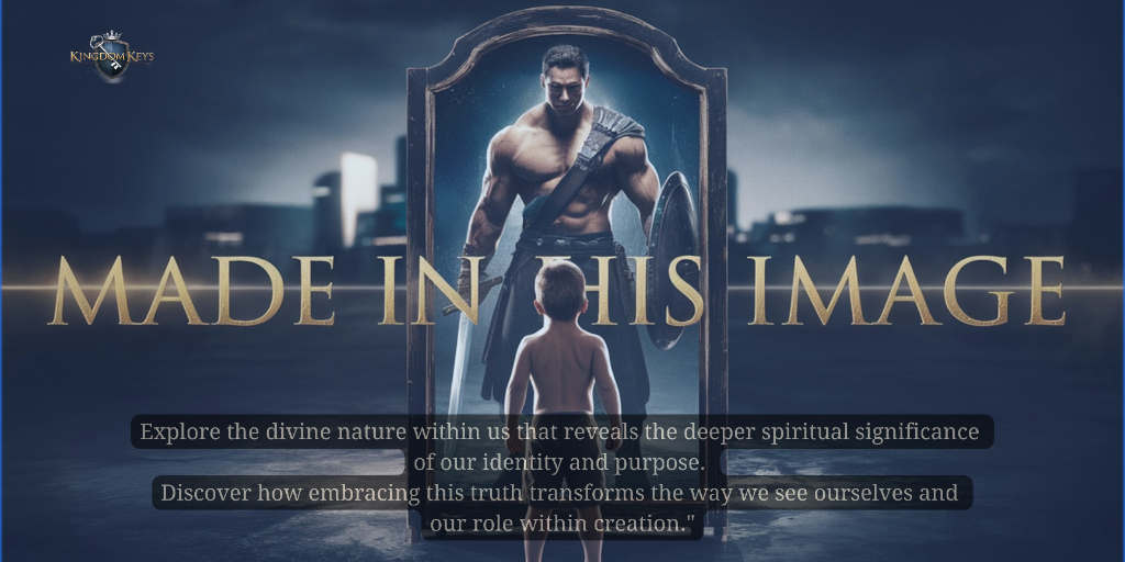 Made in His Image — a warrior reflected in a mirror, exploring divine identity and purpose