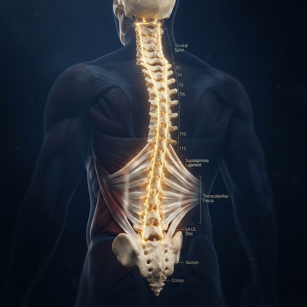 Hyperrealistic spine and ligament chain