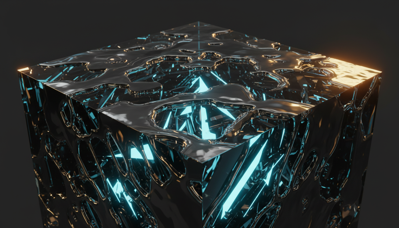 Abstract AI visualization with refractive light patterns