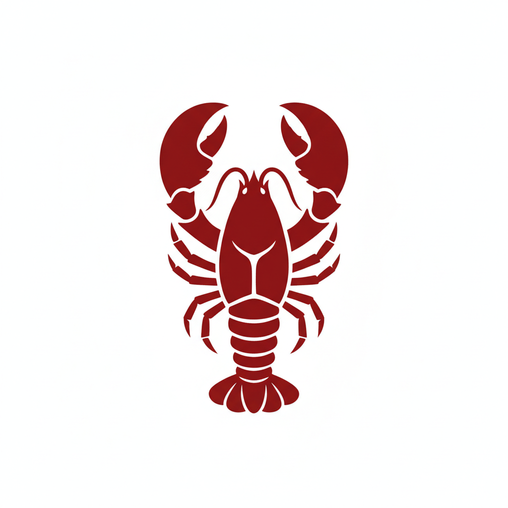 Red lobster with claws raised