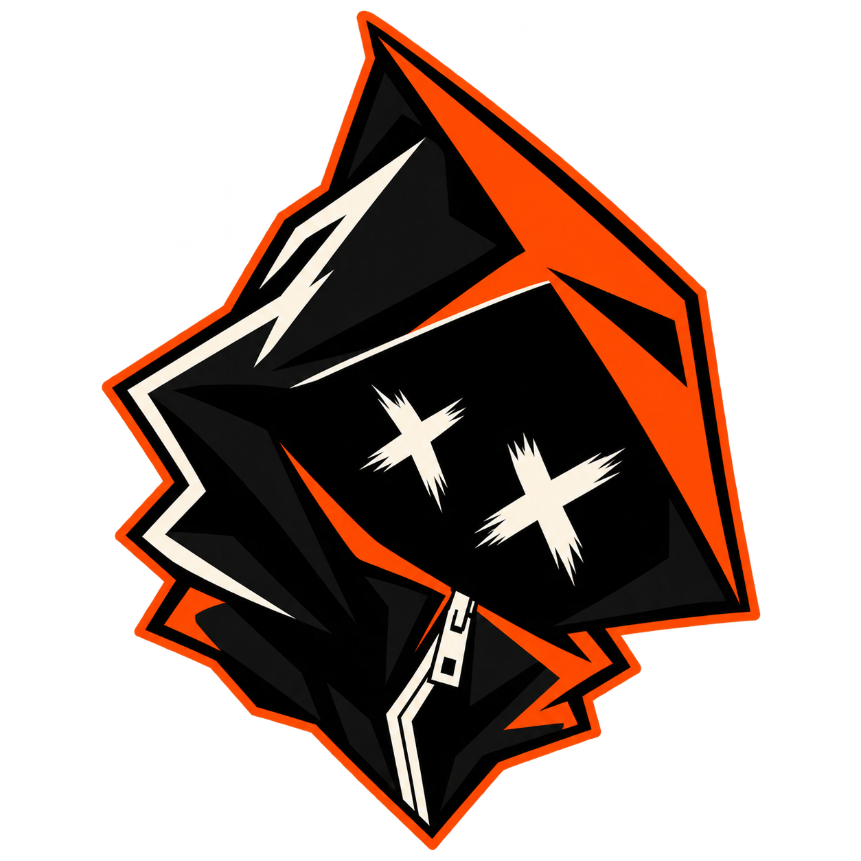 Ripper collection icon — hooded character face with white X-shaped eyes and an orange outline