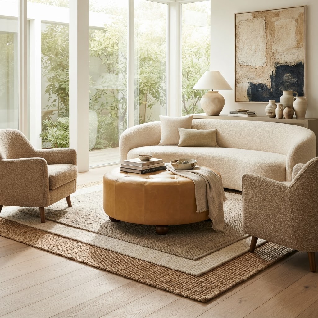 Amber Oak Leather Coffee Table