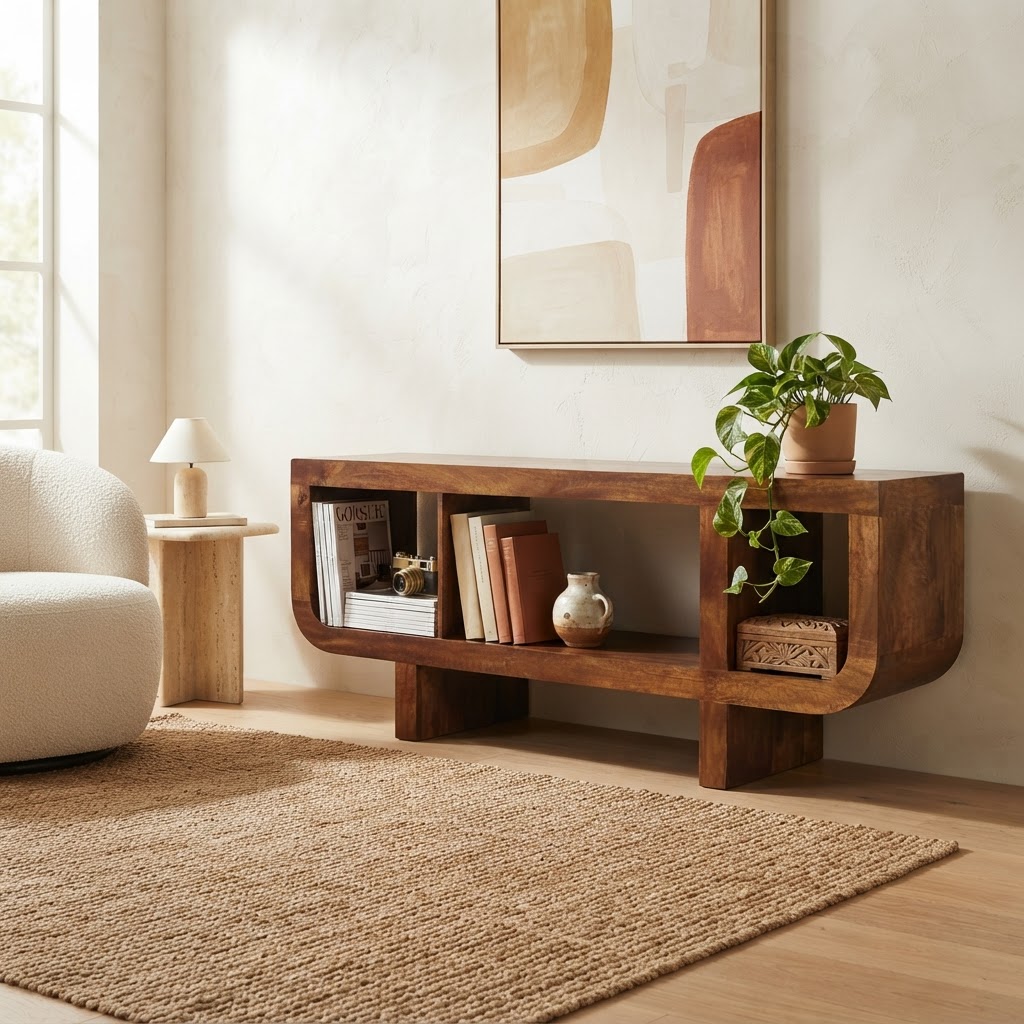 Orion Curved Chestnut Media Unit