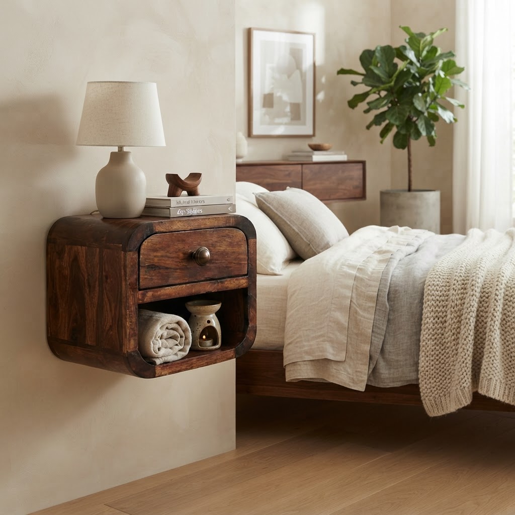 Curved Wall Mounted Bedside