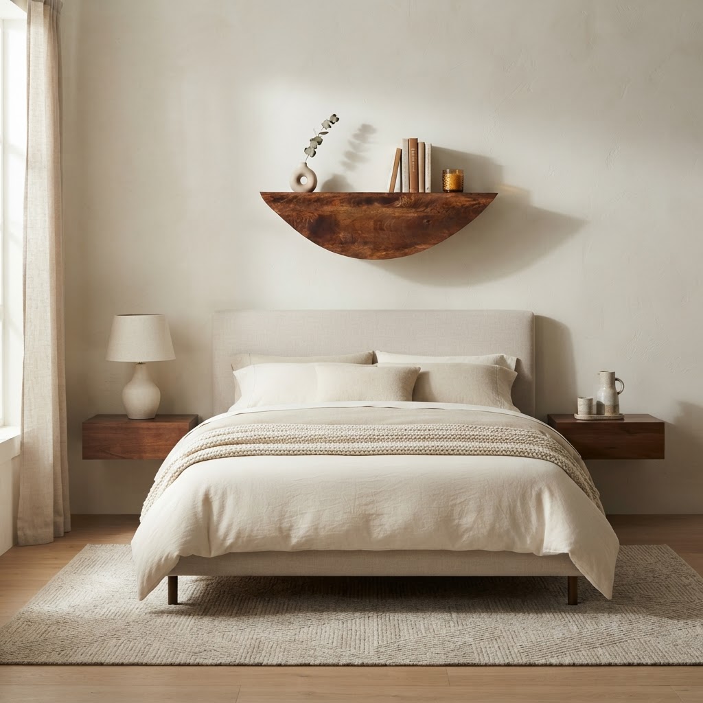 Crescent Floating Wall Shelf