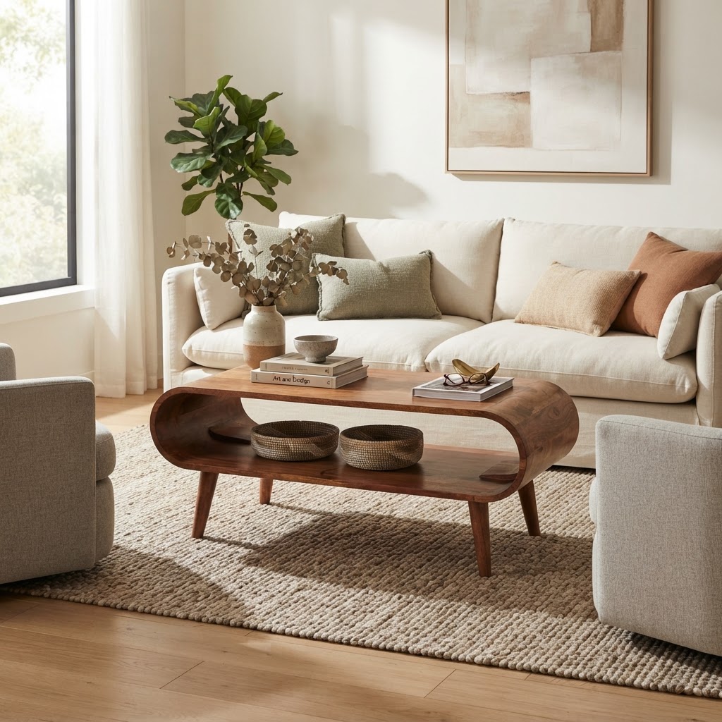 Amaya Nordic Style Honey Caramel Coffee Table