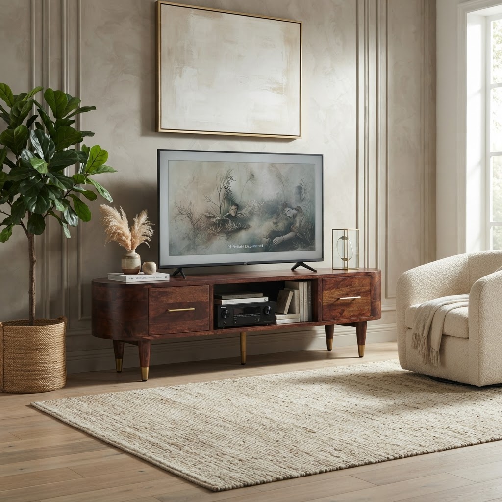 Valenza Curved Media Console