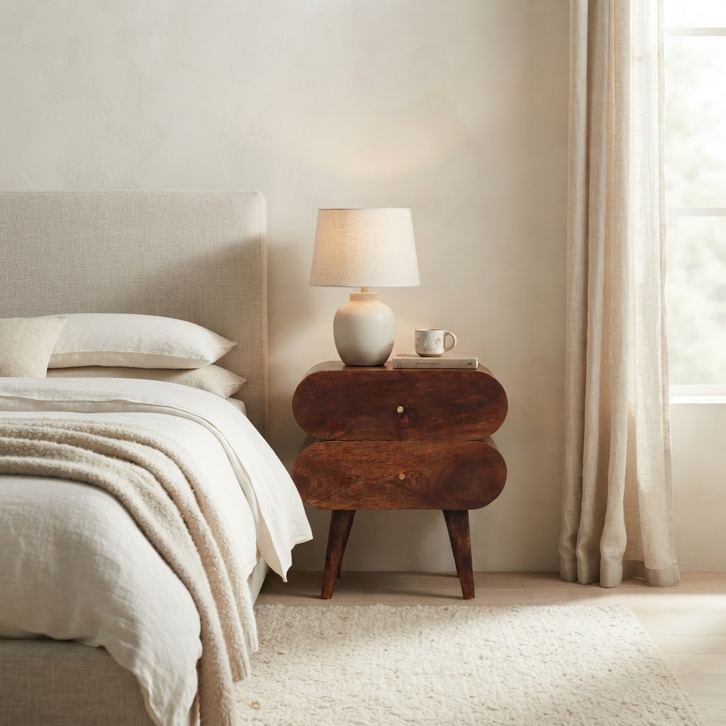 Bubble Chestnut Bedside