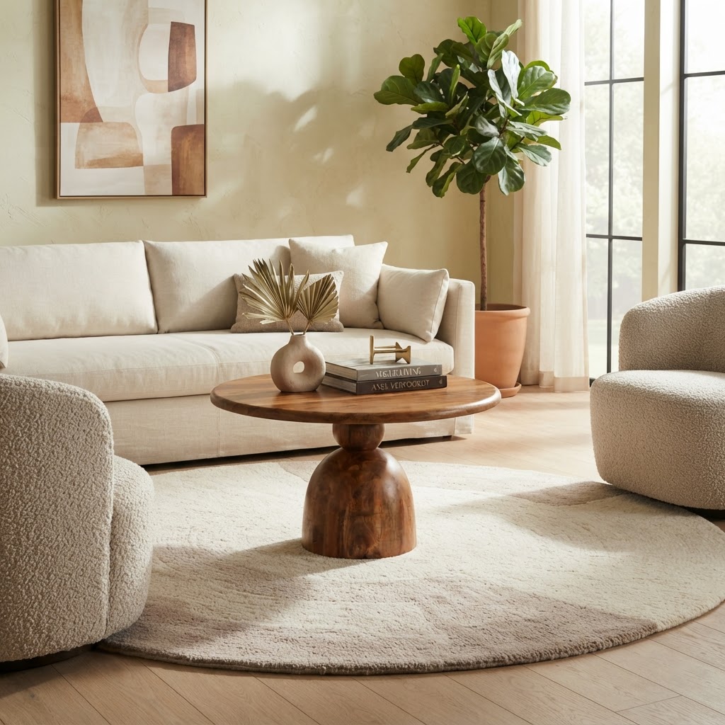 Sculpted Pedestal Coffee Table