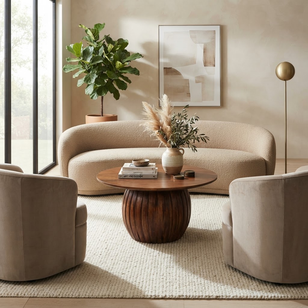 Round Fluted Coffee Table