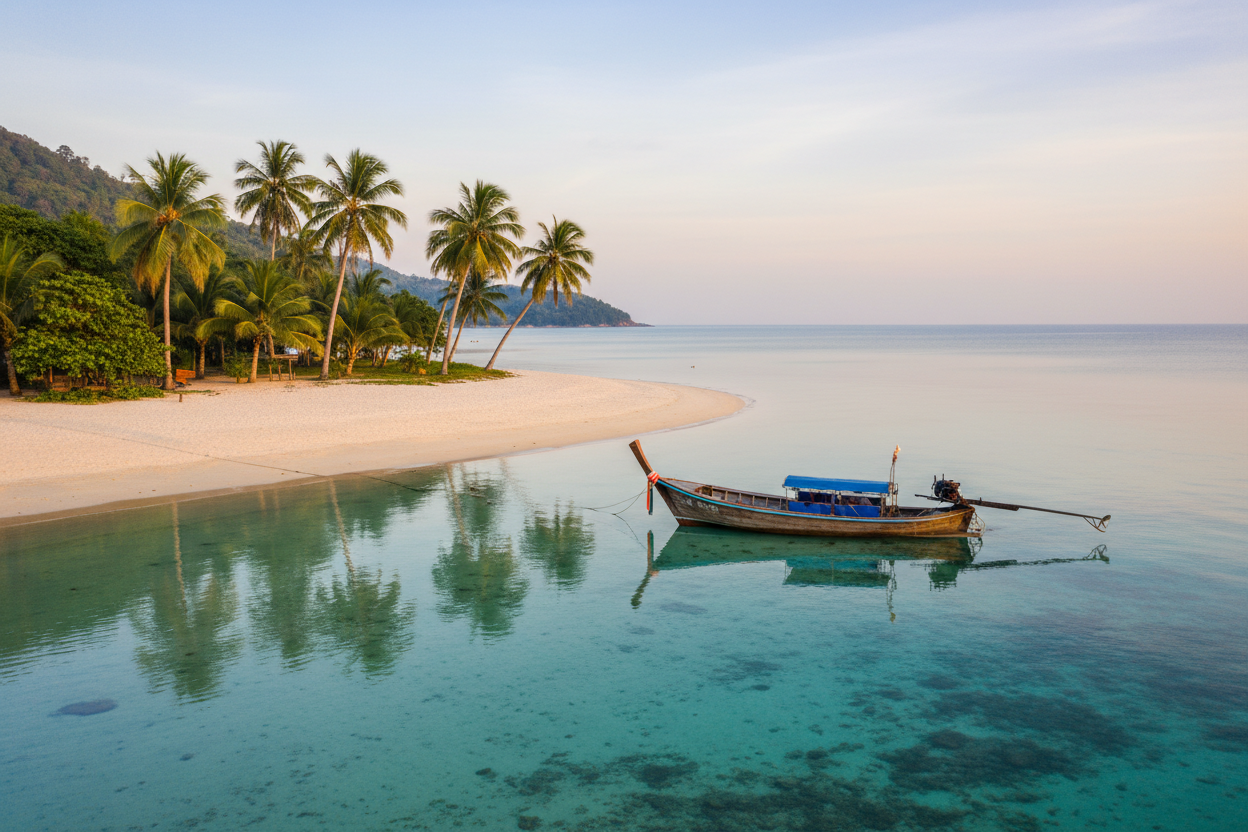 Aerial view of Coral Island (Koh Hey) off Phuket's southern coast