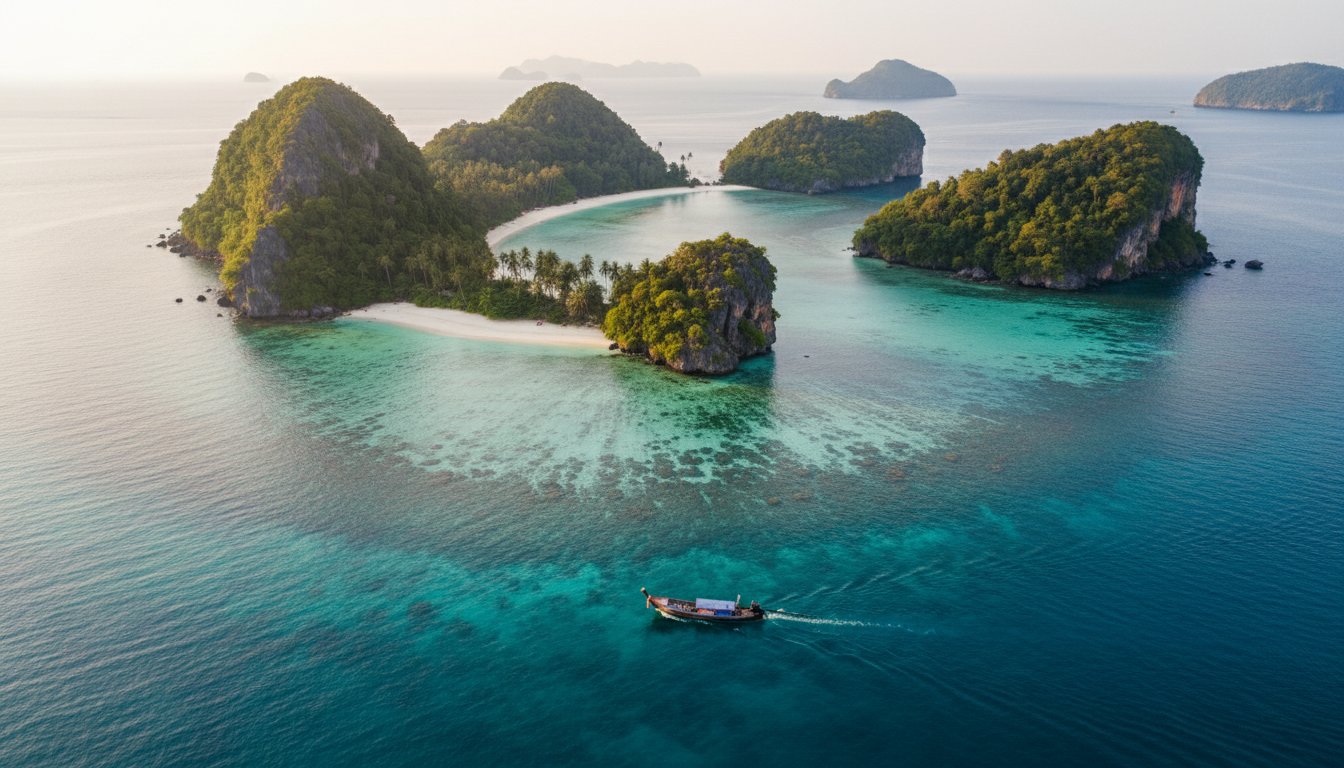 Aerial view of tropical islands