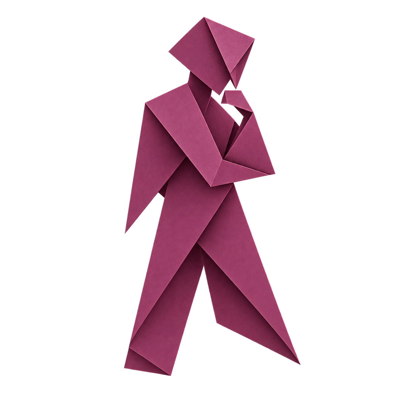 Origami figure representing curiosity