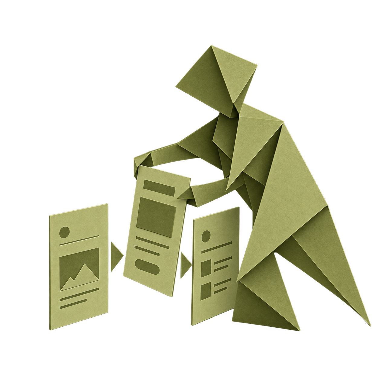 Origami specialist representing experience and digital