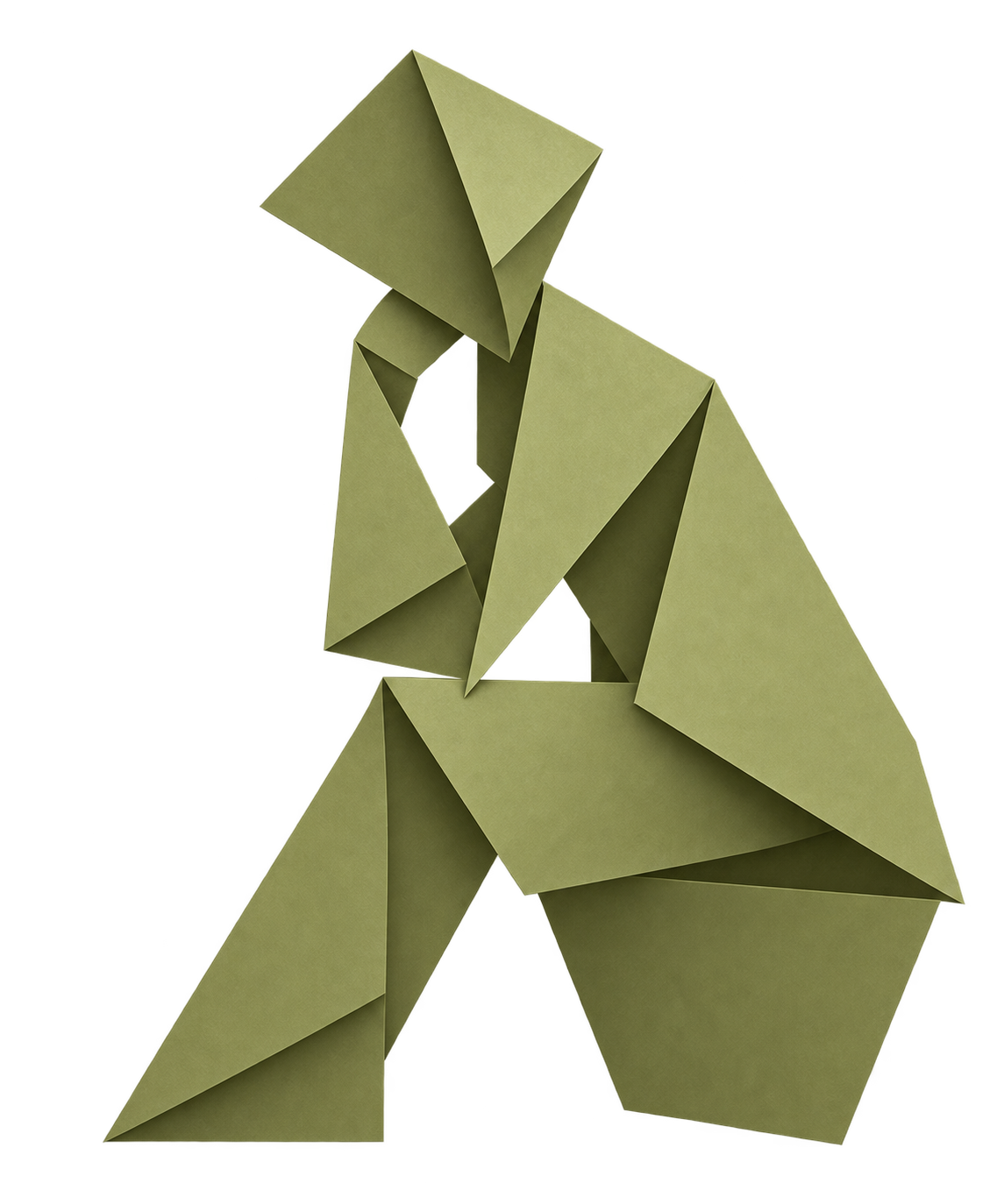Origami figure representing confident listening