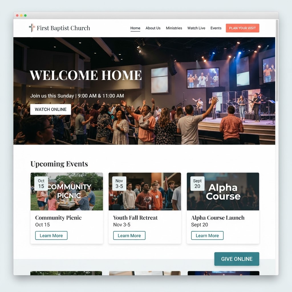 McKinney First Baptist Church — Website Design · SEO · Mobile App