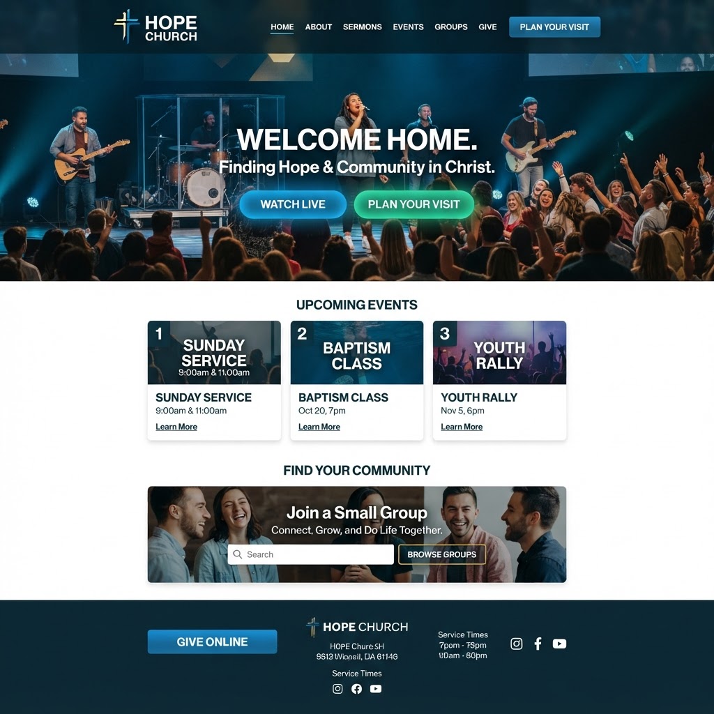 Hope Church — Website Design · SEO · AI Chatbot
