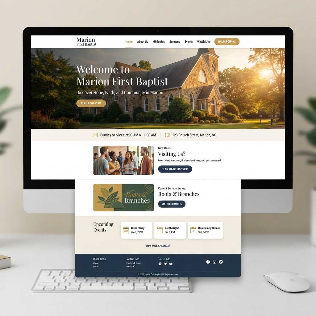 Marion First Baptist Church — Website Design · Website Management