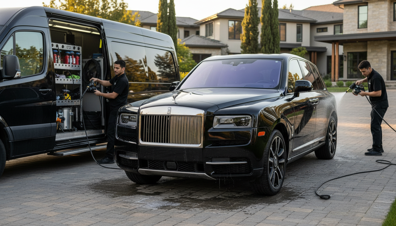 Mobile detailing service at client location