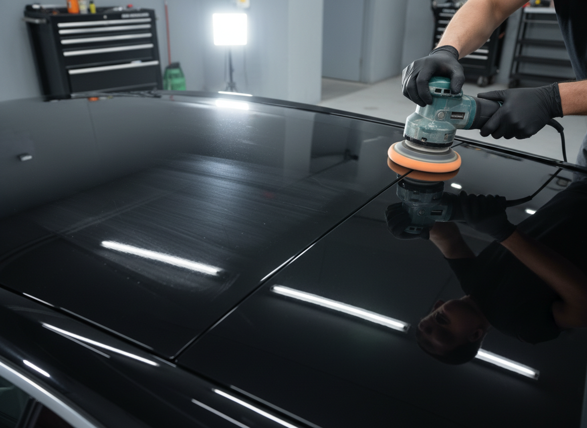 Paint correction with dual action polisher