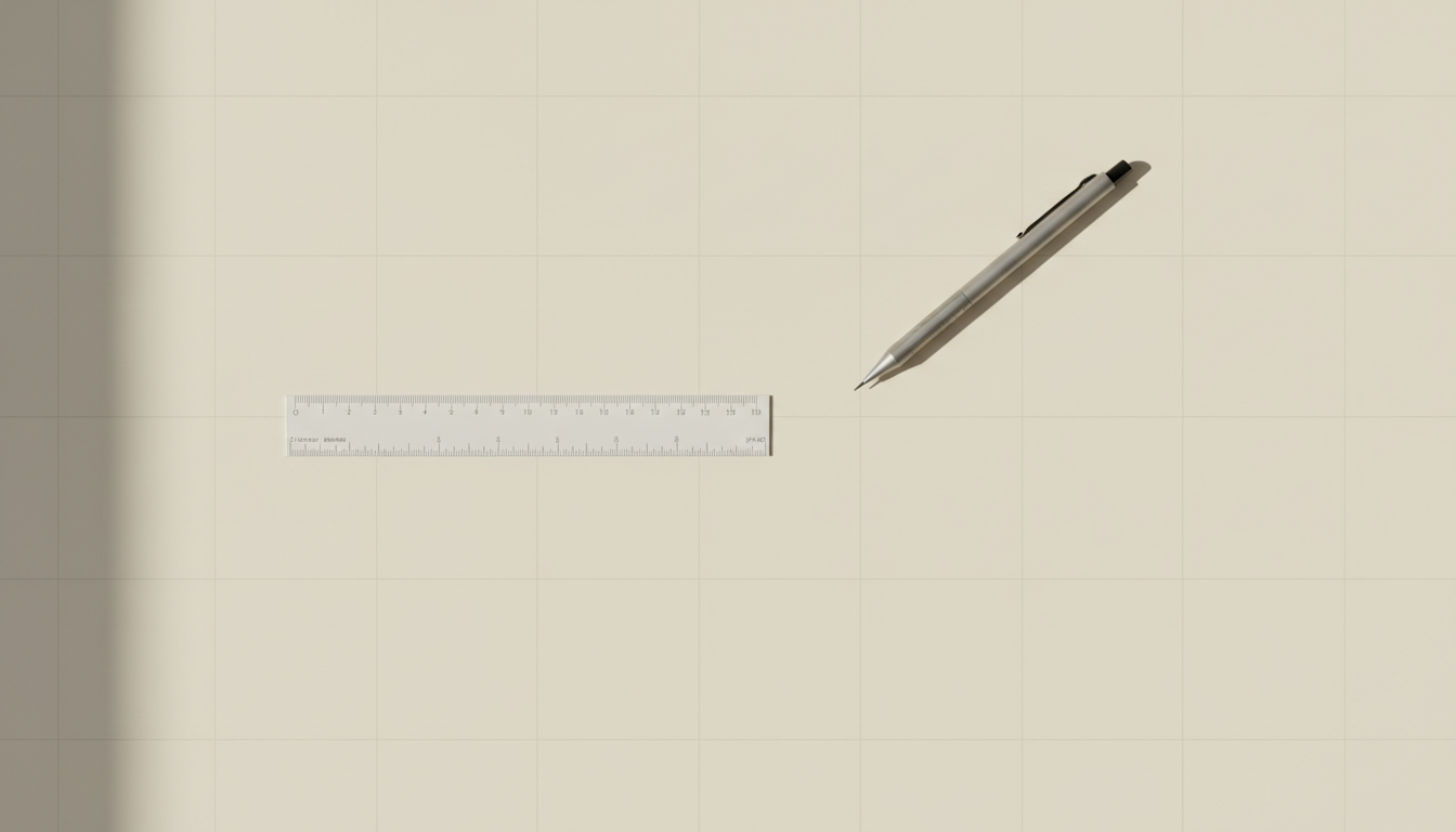 Minimalist drafting table with a single pencil