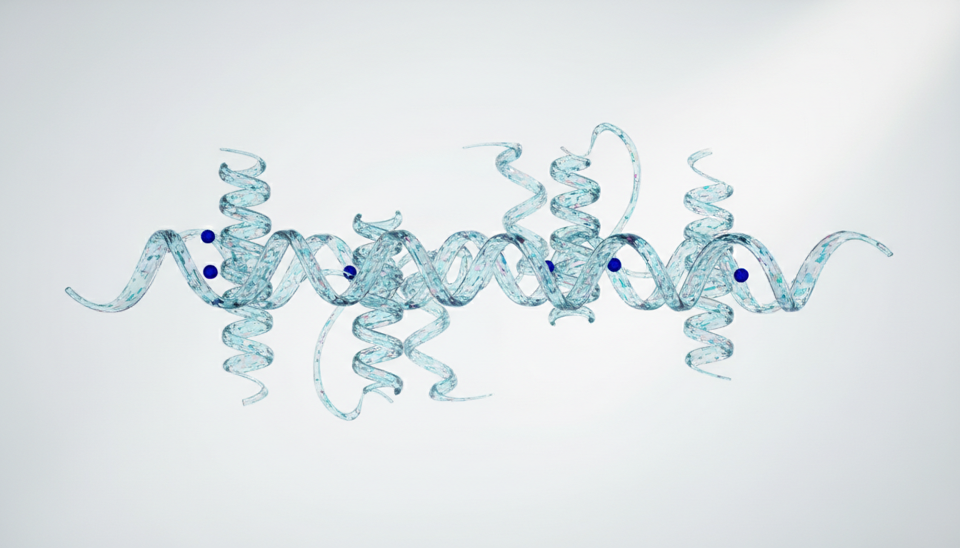 Abstract 3D molecular peptide chain visualization