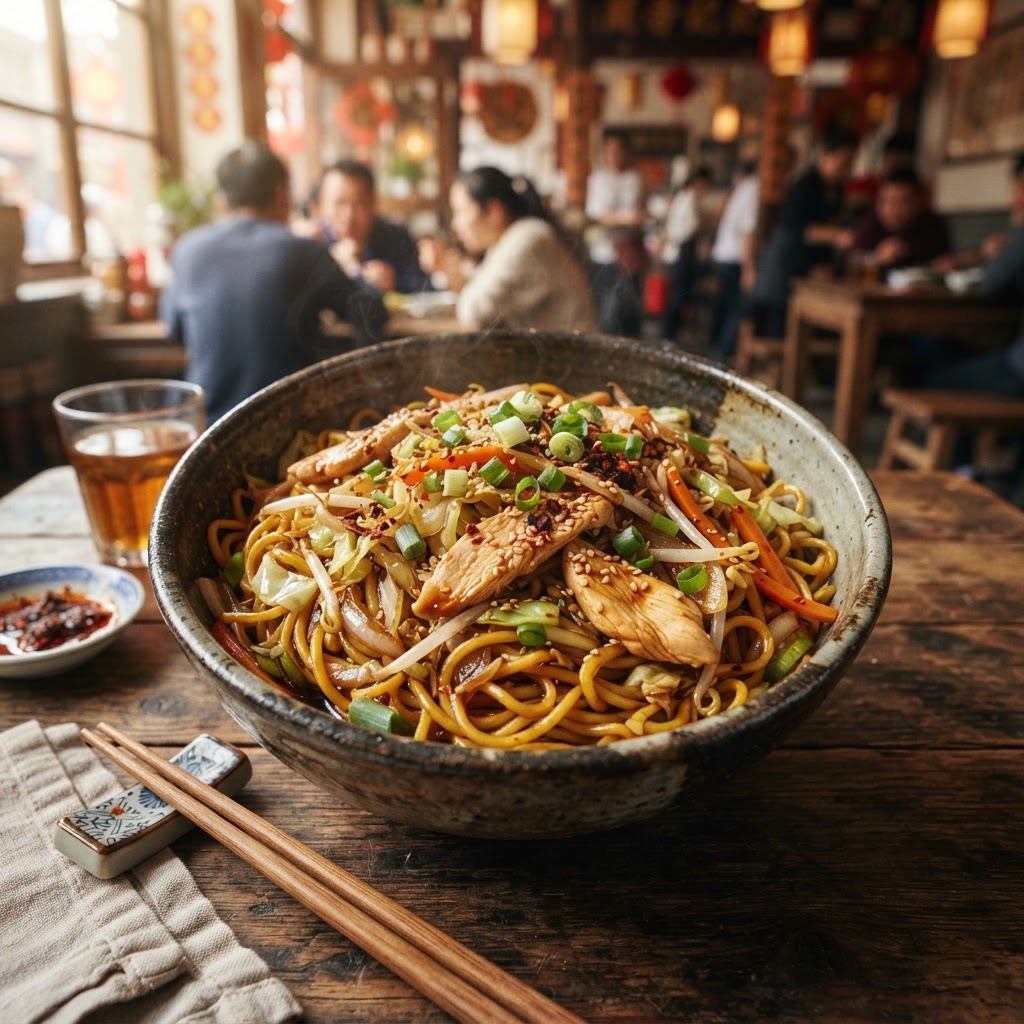 Chow Mein de Pollo