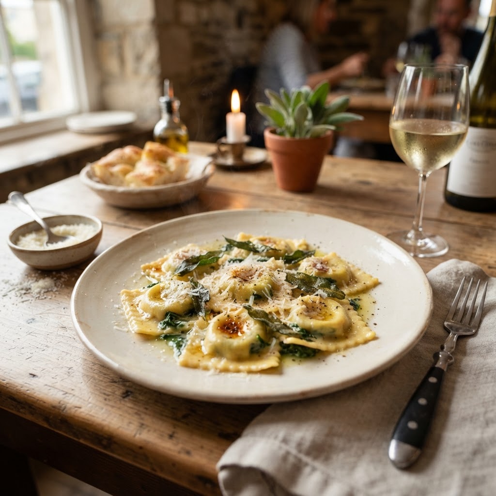 Ravioli de Ricotta y Espinaca