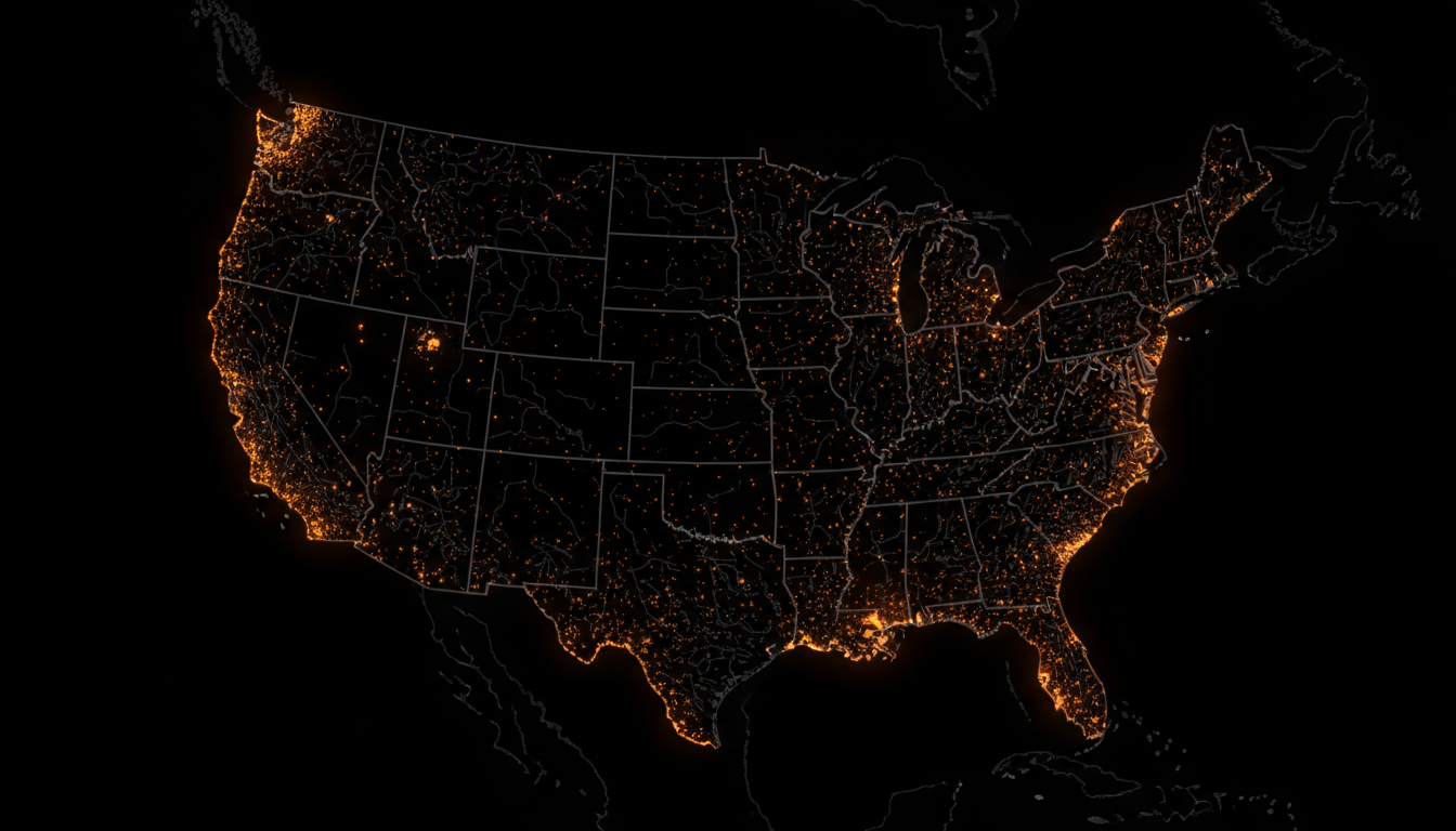 Map of the United States showing ThermoHarness customer interest