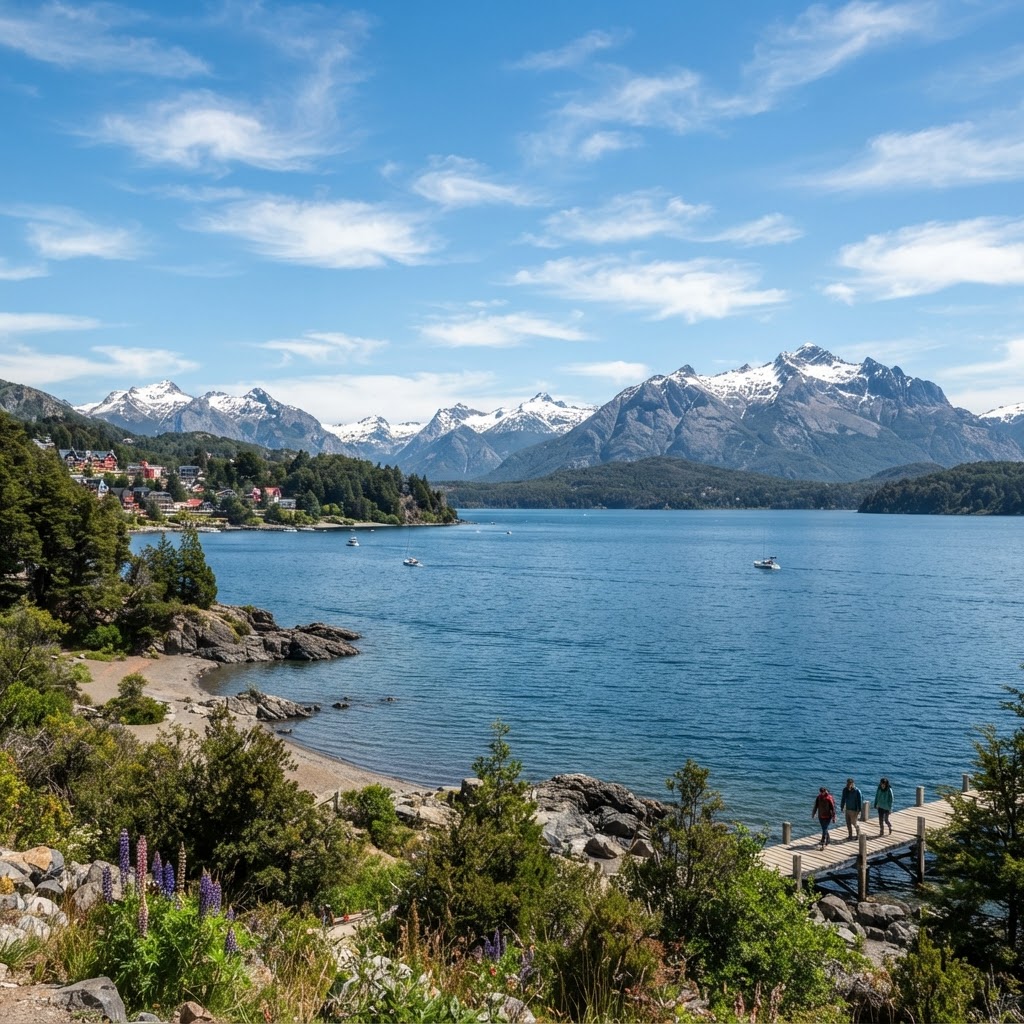 Vista panorámica del Lago Nahuel Huapi en Bariloche