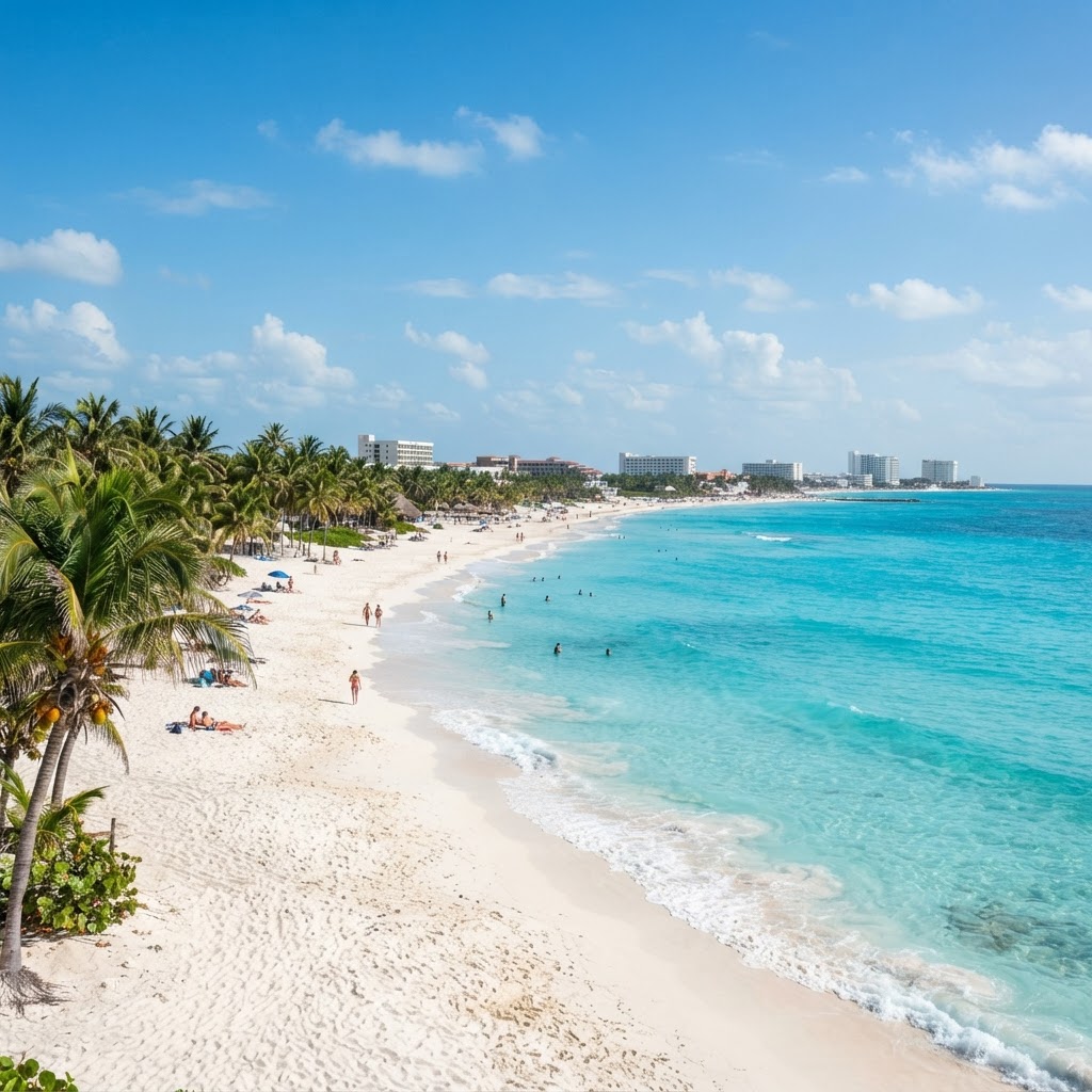 Playa paradisíaca de Cancún con mar turquesa