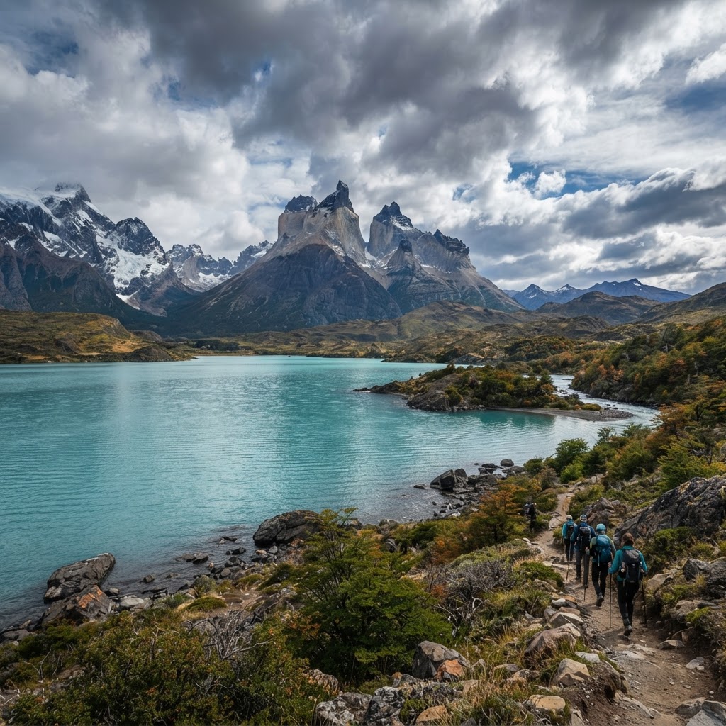Paisaje de las montañas Torres del Paine en Chile