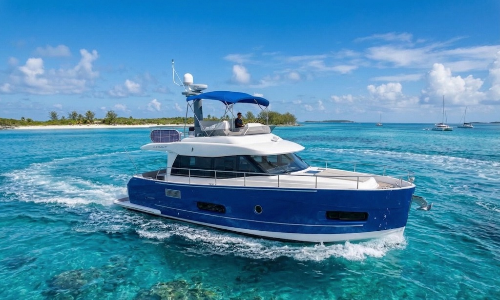 Azimut Magellano 45 bow aerial view