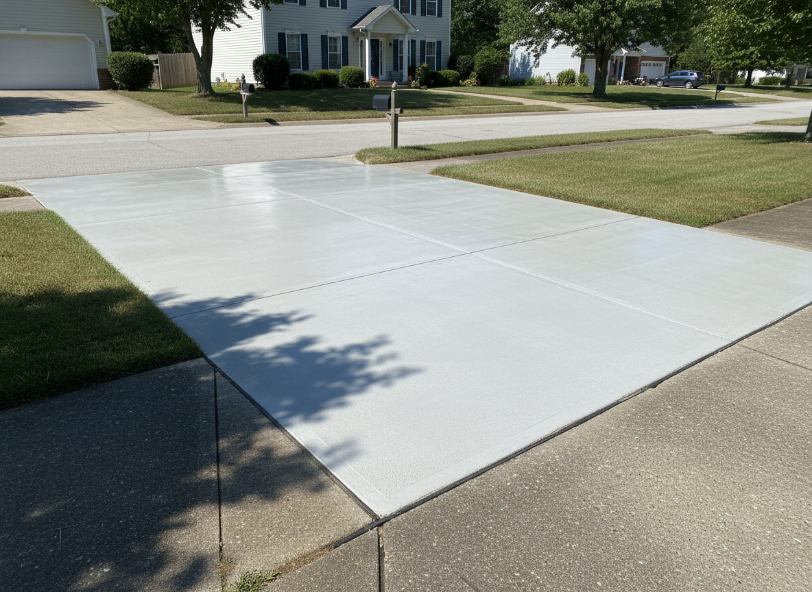 After: Pressure Washed Driveway