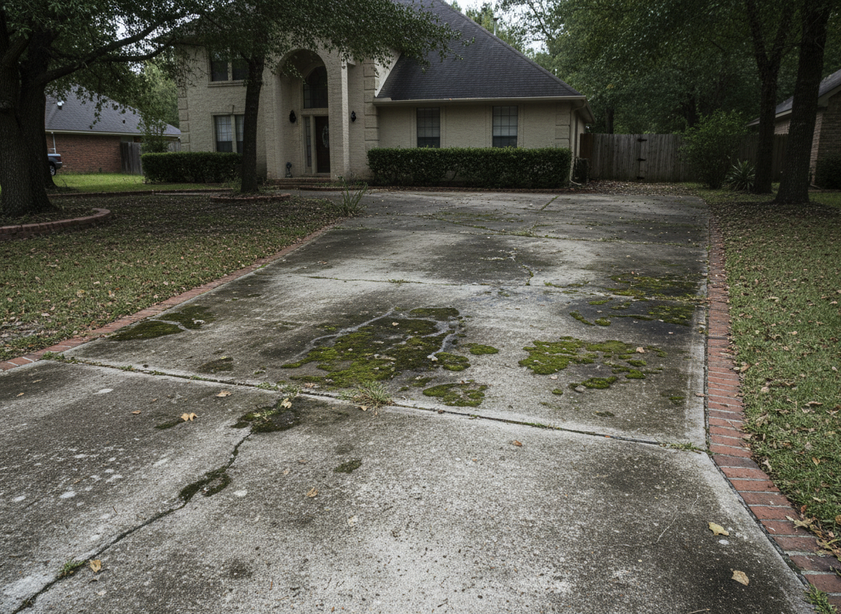 Before: Pressure Washed Driveway