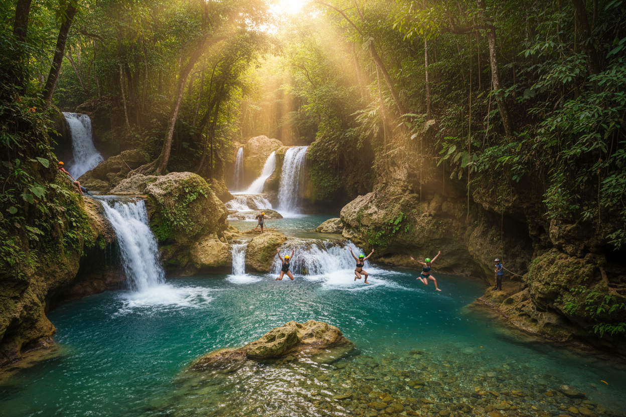 27 Damajagua Waterfalls - private shore excursion in Puerto Plata