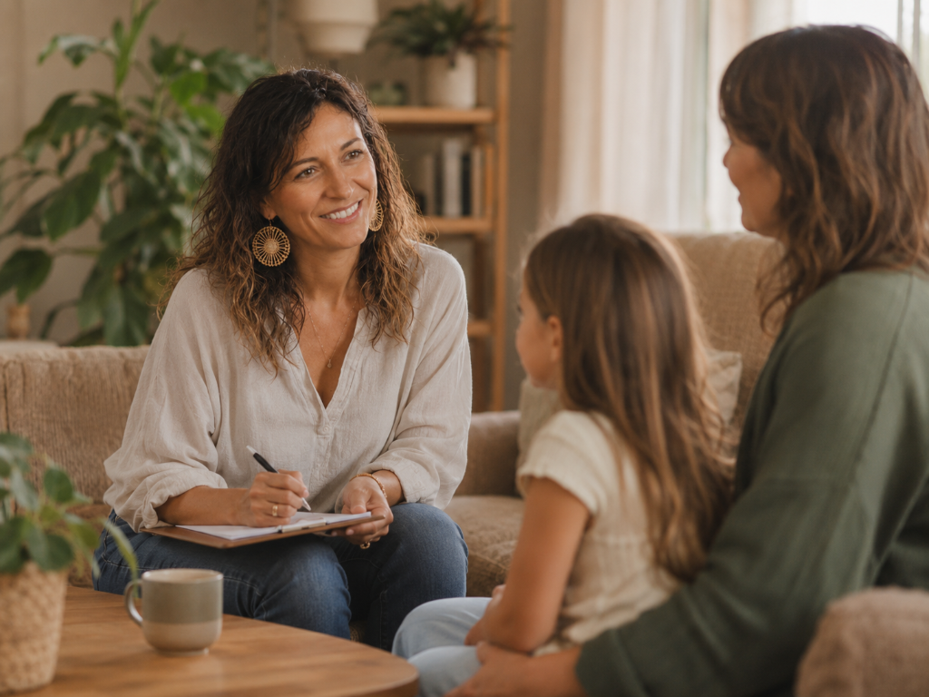 Beratungssitzung mit Familie in der Praxis Spreitenbach