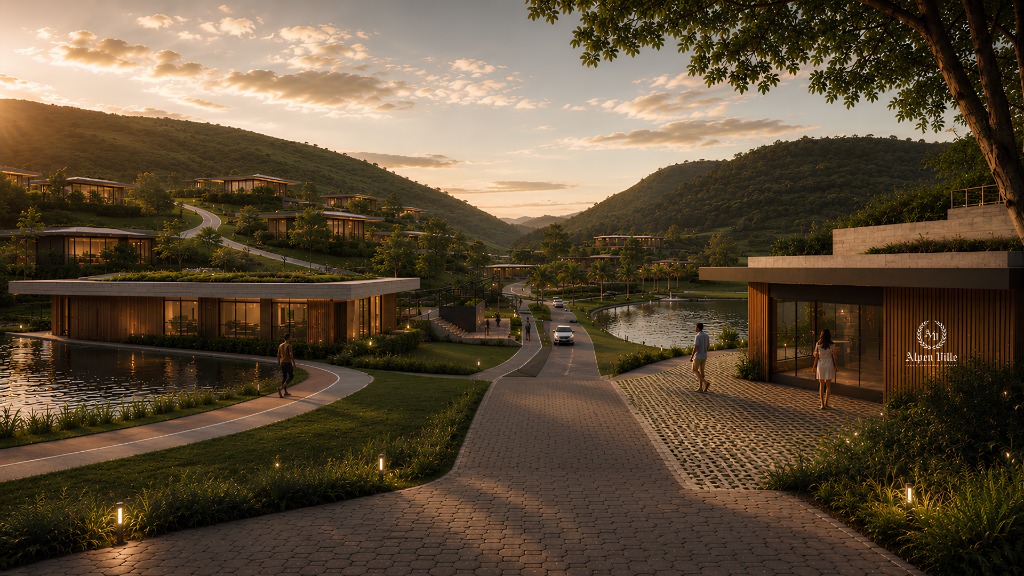 Alpen Ville Wellness Residence & Resort ao pôr do sol