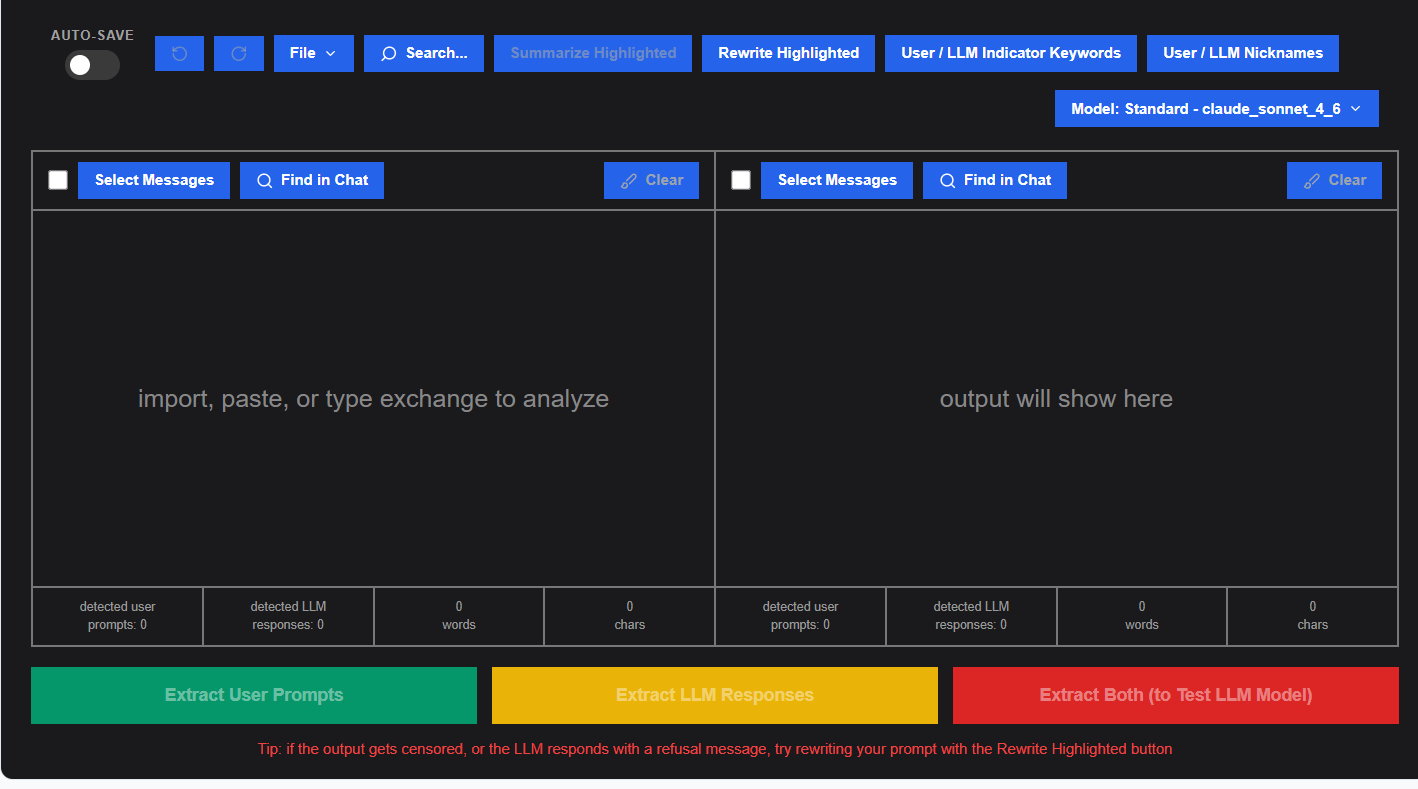 LLM Response Exreactor template preview