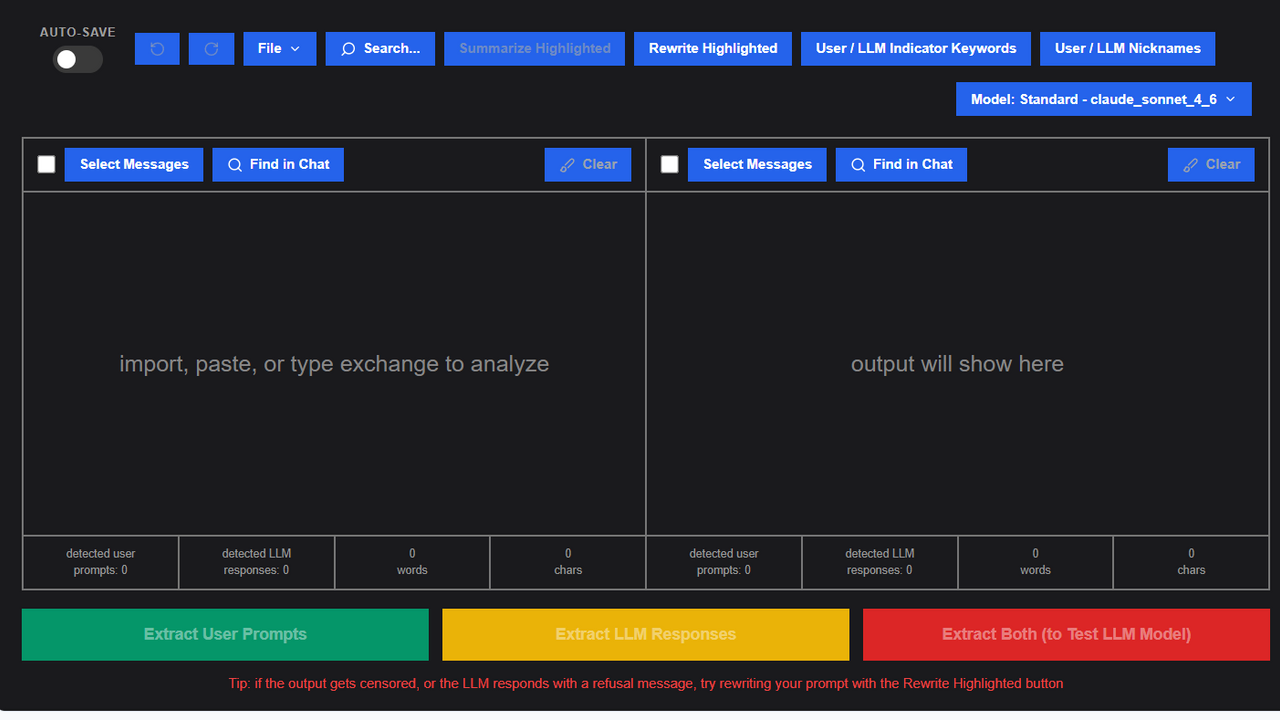 LLM Response Exreactor template preview