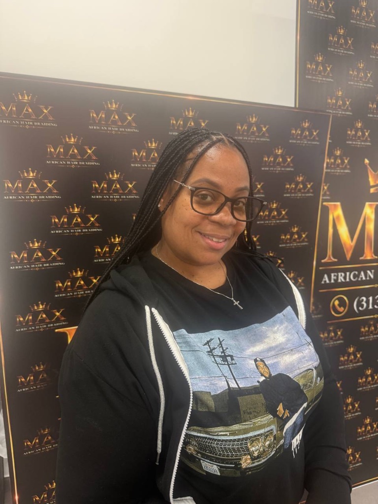 Client with sleek box braids