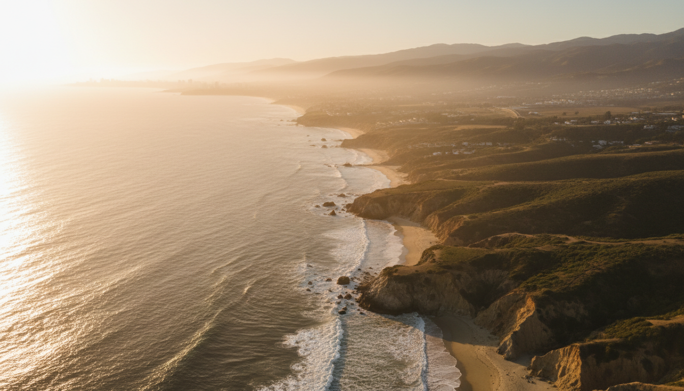California coastline at golden hour