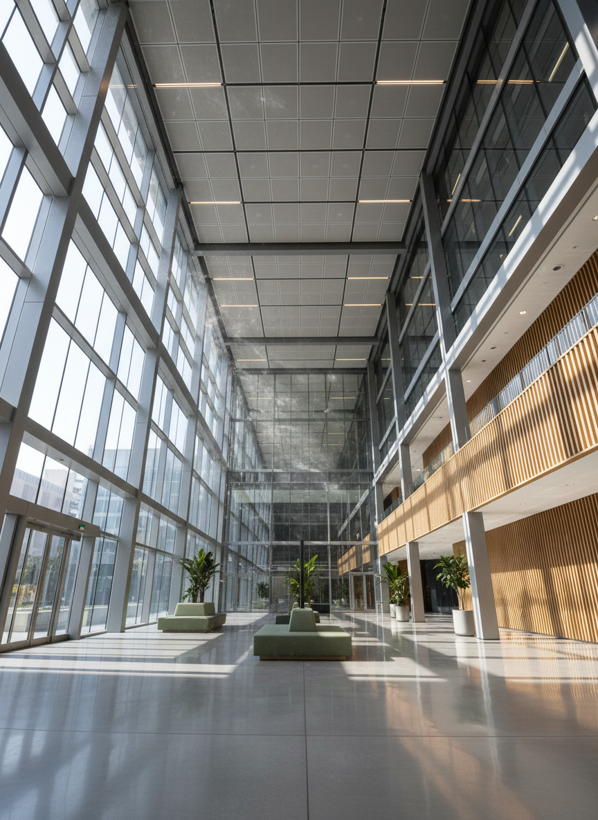 Modern office lobby
