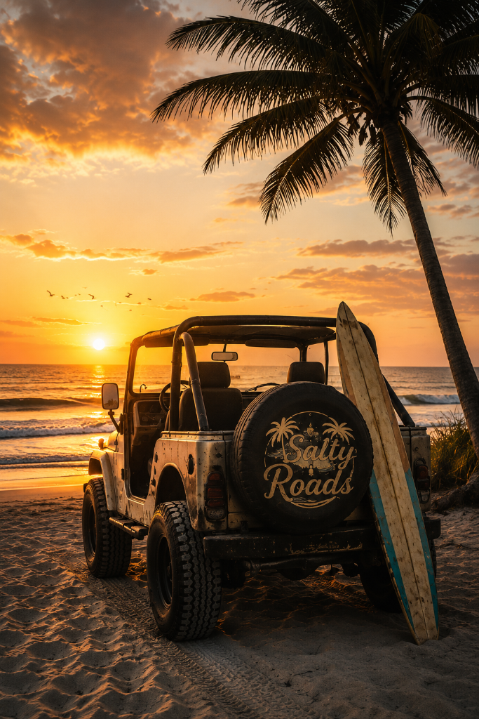 Palm trees at sunset
