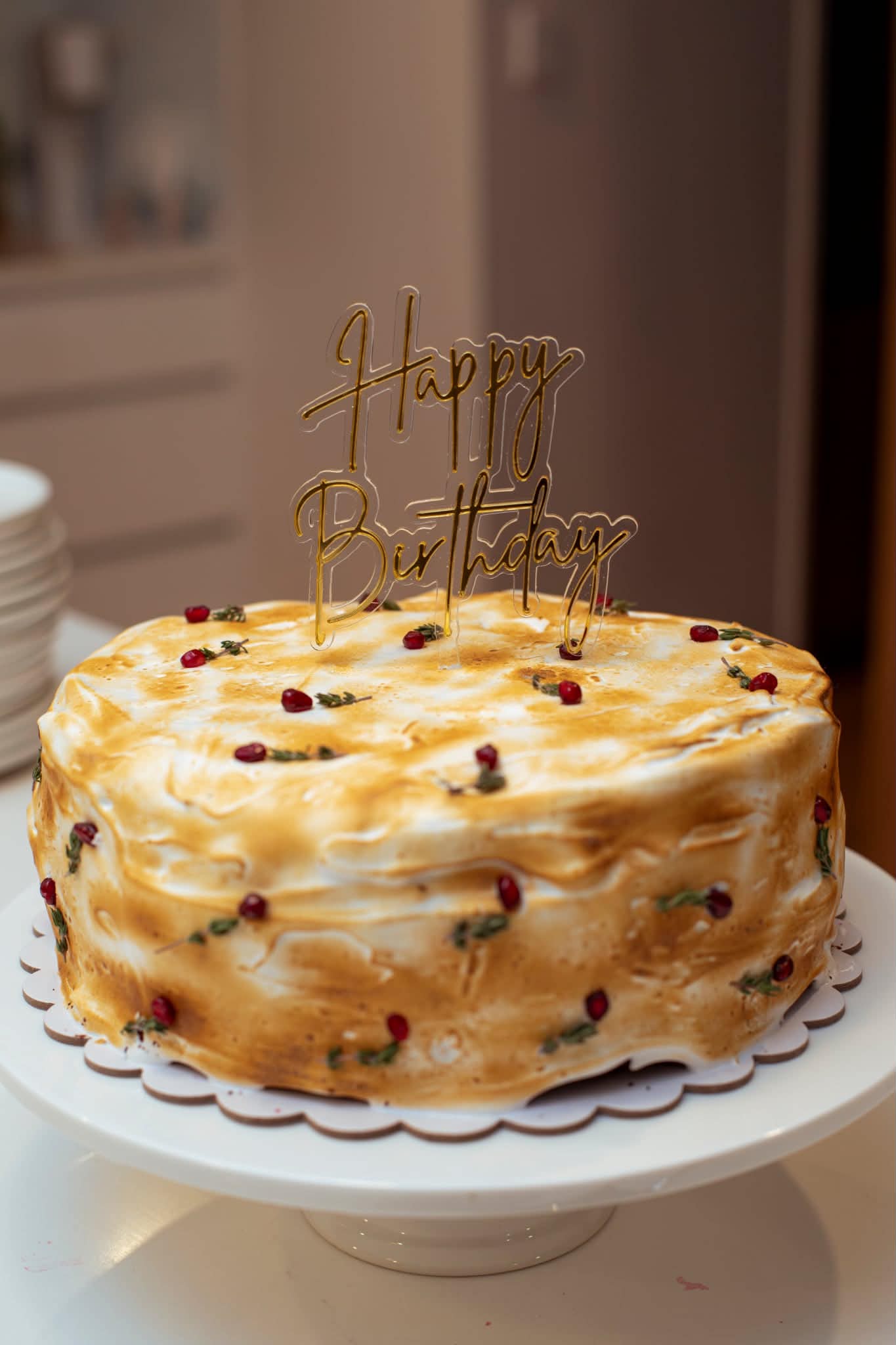 A birthday cake prepared for a private celebration