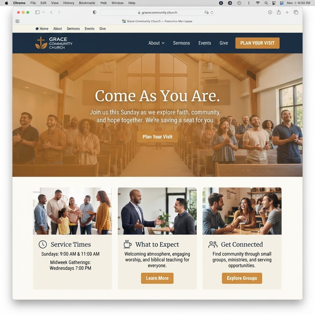 Churches & Ministries website example
