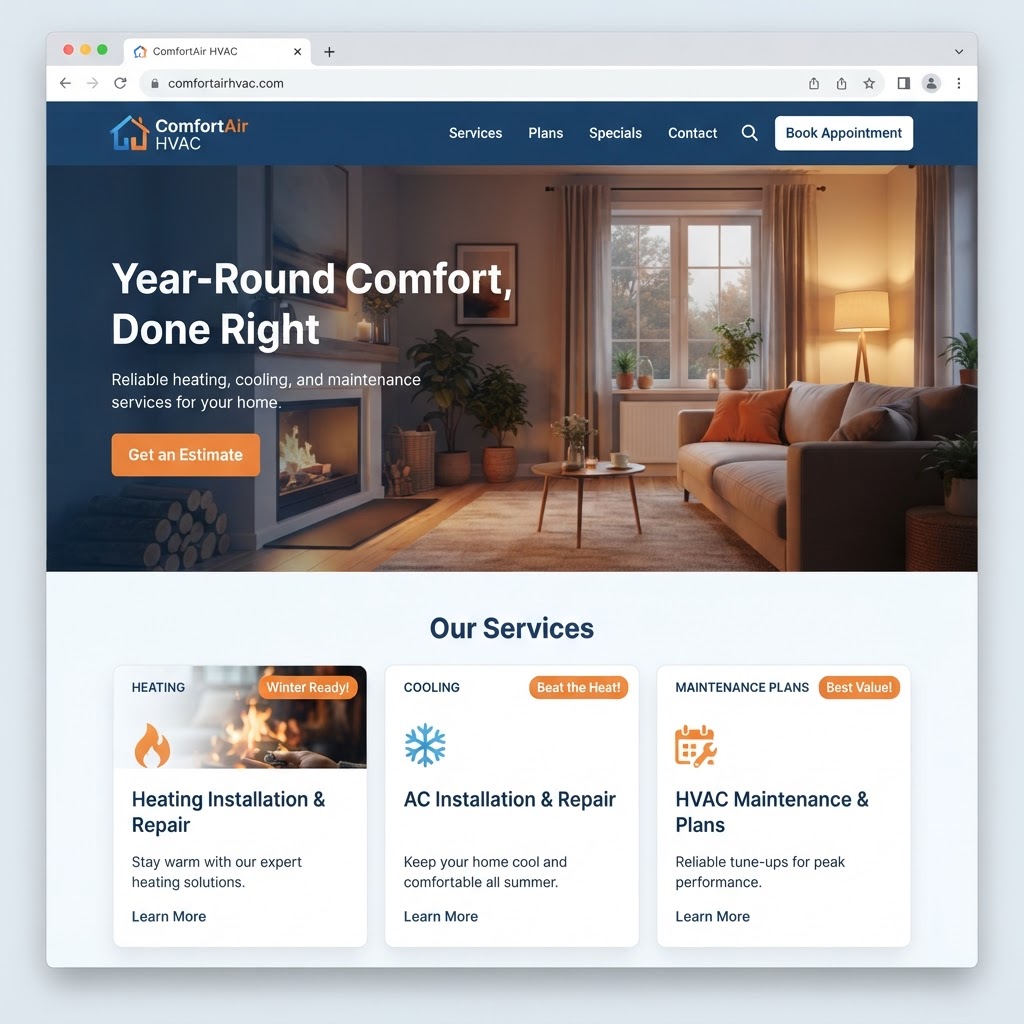 HVAC website example